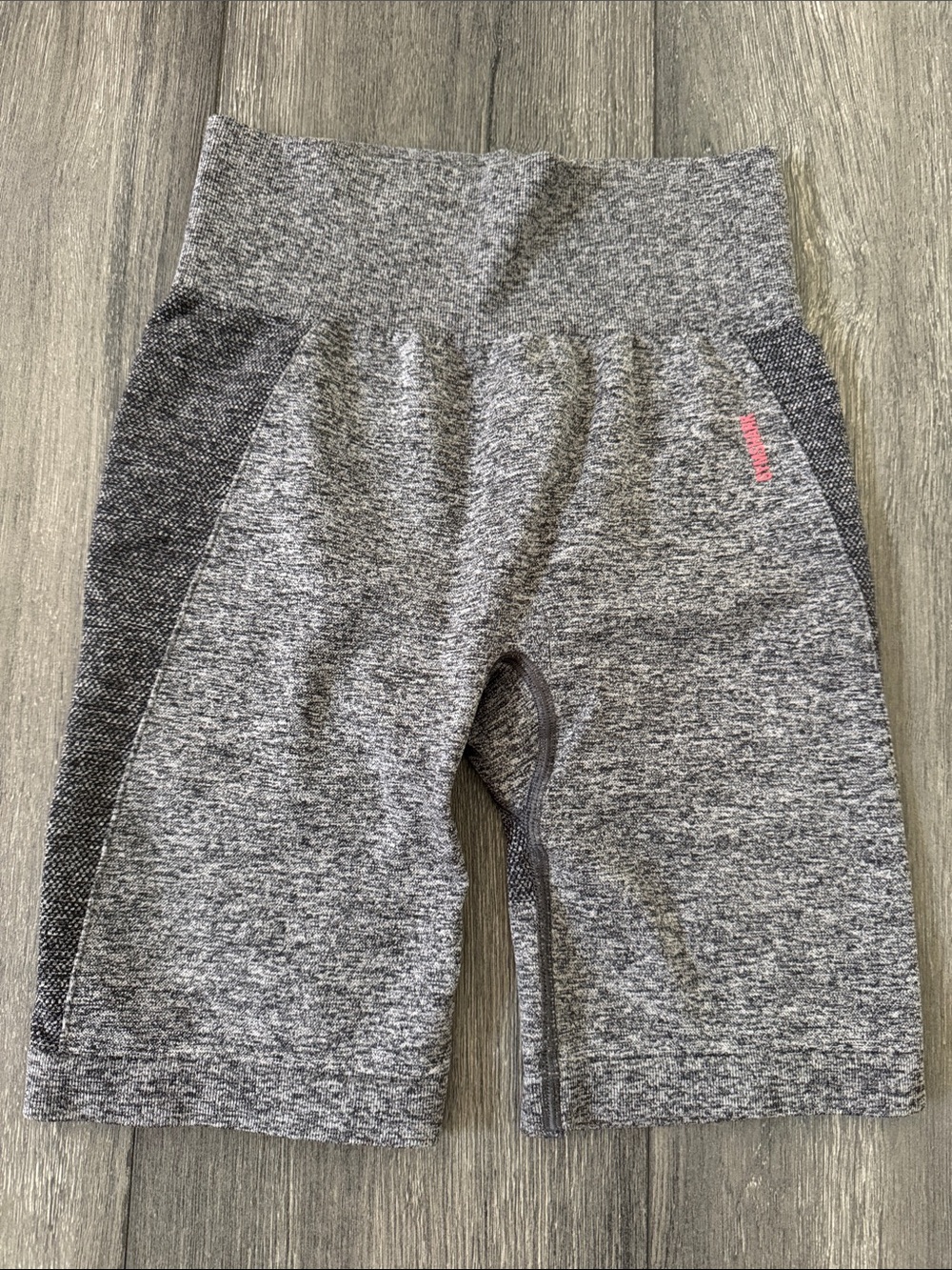Gymshark Gray Seamless Shorts with Pink Logo
